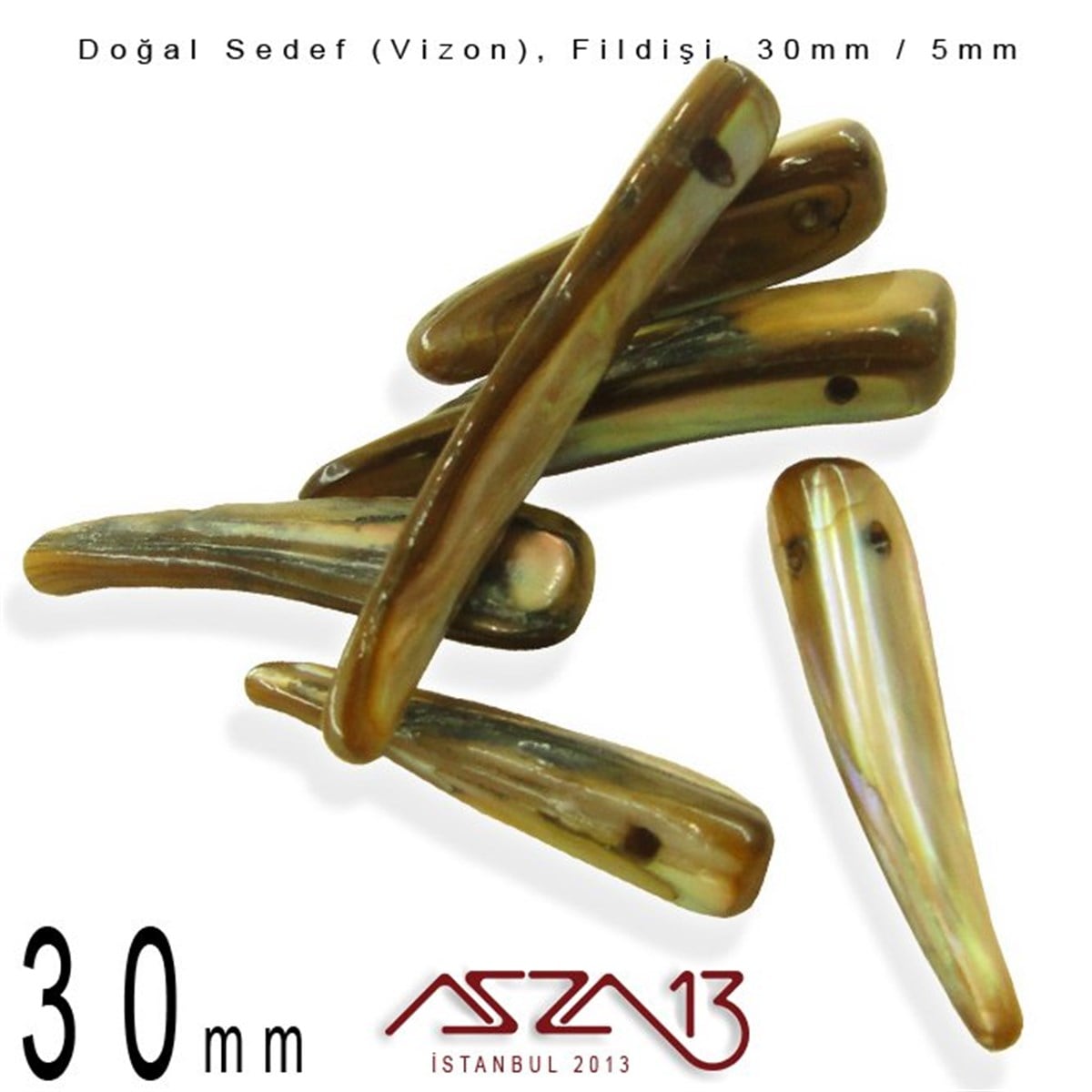 Sedef Taş ve BoncukBONCUK ve TAŞMarkasız30x5 mm Vizon, Doğal Sedef Fildişi Boncuk / Paket İçeriği 6 Adet