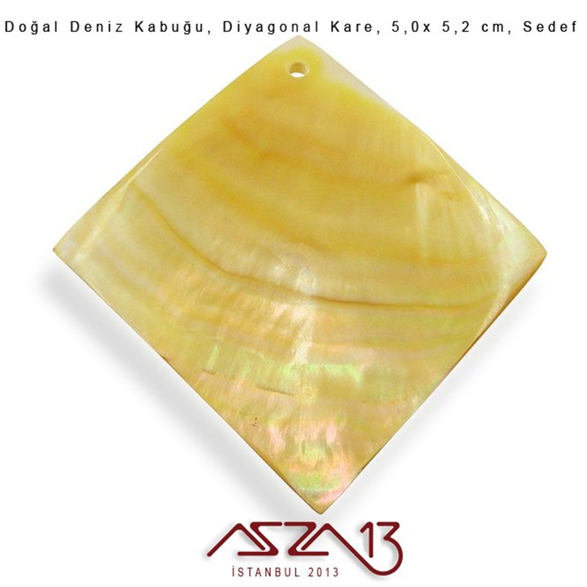 Sedef Taş ve BoncukBONCUK ve TAŞMarkasızDiyagonal Kare Doğal Deniz Kabuğu 5,0x5,2 cm / 1 Adet