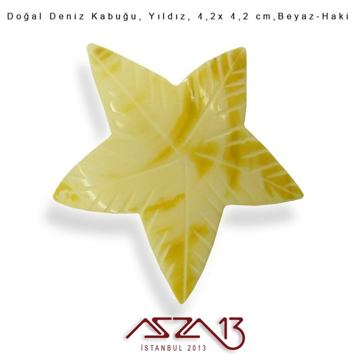 Sedef Taş ve BoncukBONCUK ve TAŞMarkasızYıldız Doğal Deniz Kabuğu 4,2x4,2 cm / 1 Adet