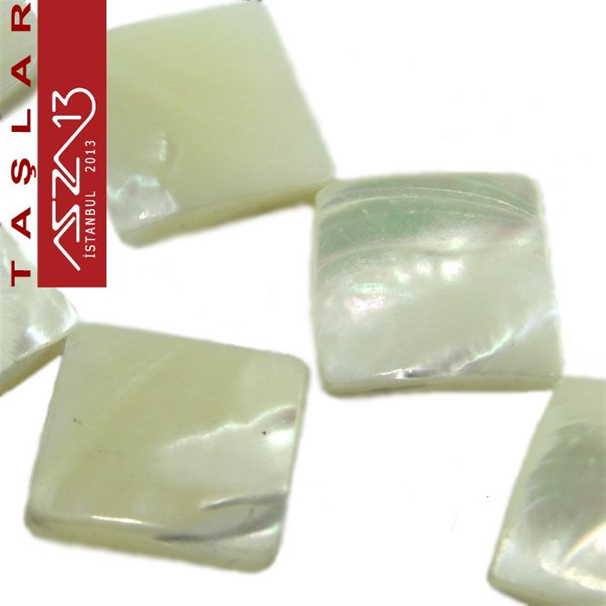 Sedef Taş ve BoncukBONCUK ve TAŞMarkasız22 Adet 14 mm Beyaz Renk Kare Sedef Doğal Taş (35 gr)