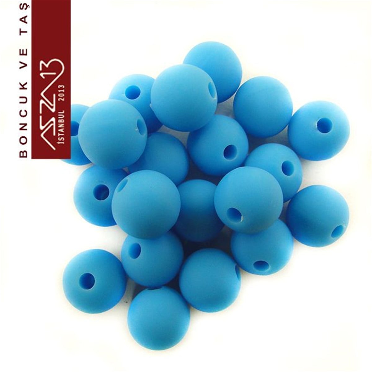 Silikon BoncukBONCUK ve TAŞMarkasızMavi, Silikon, 10 mm Yuvarlak Boncuk / Paket İçeriği 20 Adet