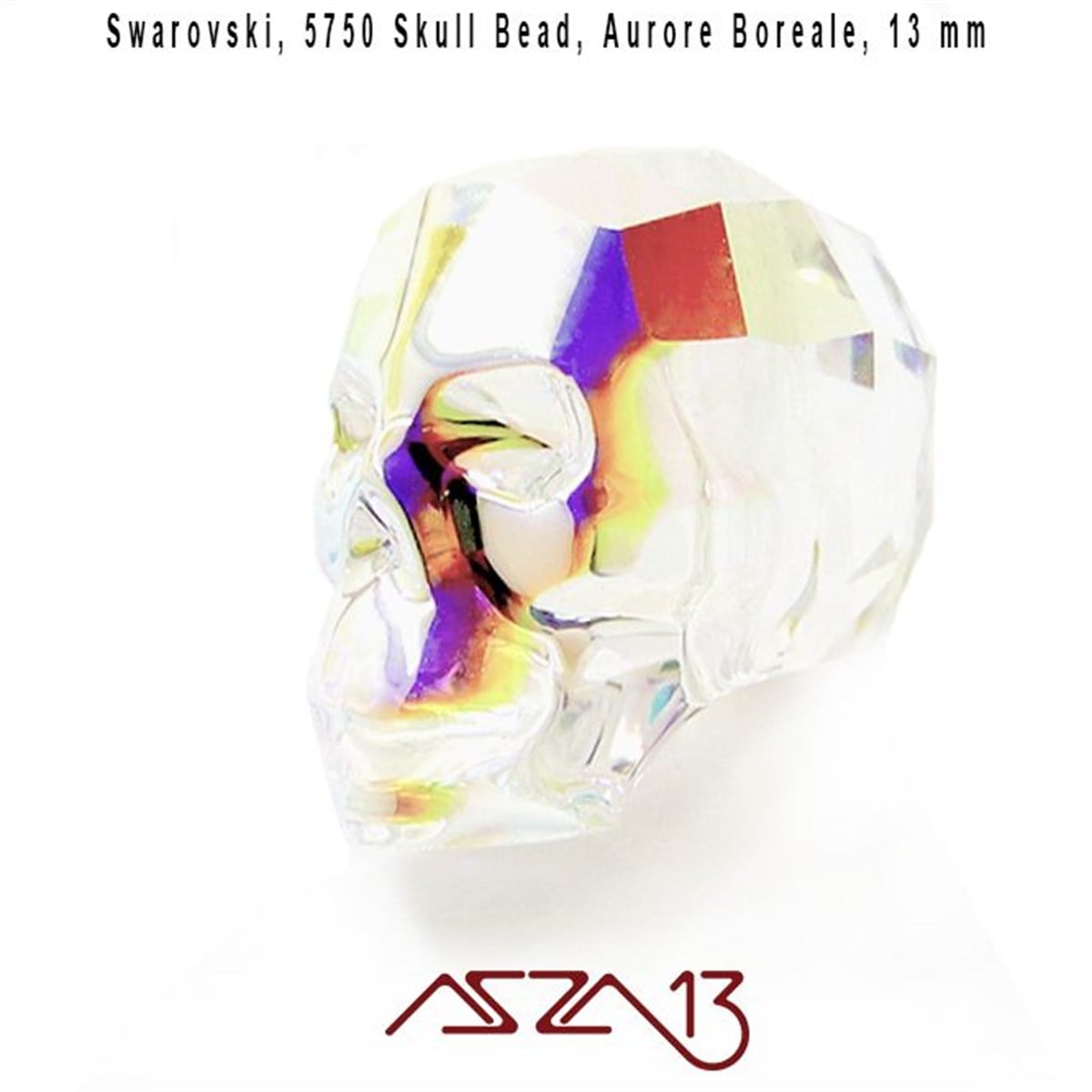 Swarovski Elements Bead, Kristal BoncukSWAROVSKI®  ELEMENTSSwarovskiSwarovski 5750 Aurore Boreale (Skull Bead) 13 mm Kurukafa Boncuk