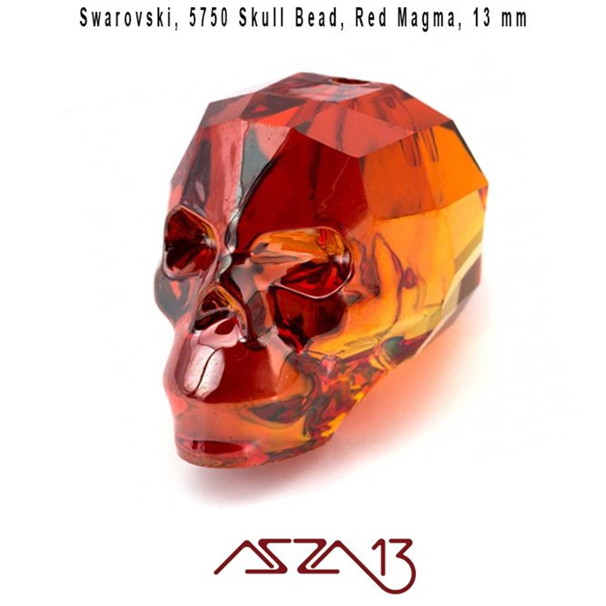 Swarovski Elements Bead, Kristal BoncukSWAROVSKI®  ELEMENTSSwarovskiSwarovski 5750 Red Magma (Skull Bead) 13 mm Kurukafa Boncuk