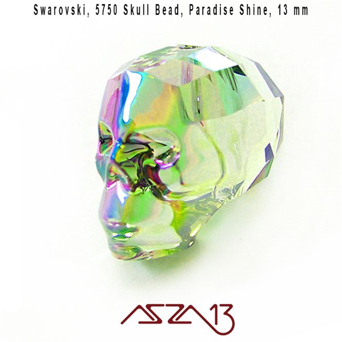 Swarovski Elements Bead, Kristal BoncukSWAROVSKI®  ELEMENTSSwarovskiSwarovski 5750 Paradise Shine (Skull Bead) 13 mm Kurukafa Boncuk