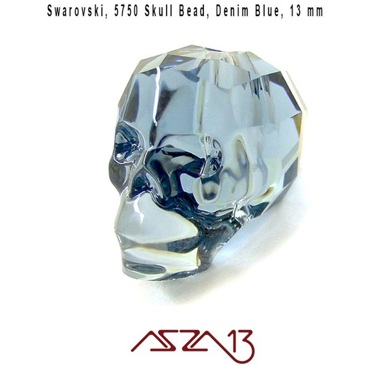 Swarovski Elements Bead, Kristal BoncukSWAROVSKI®  ELEMENTSSwarovskiSwarovski 5750 Denim Blue (Skull Bead) 13 mm Kurukafa Boncuk