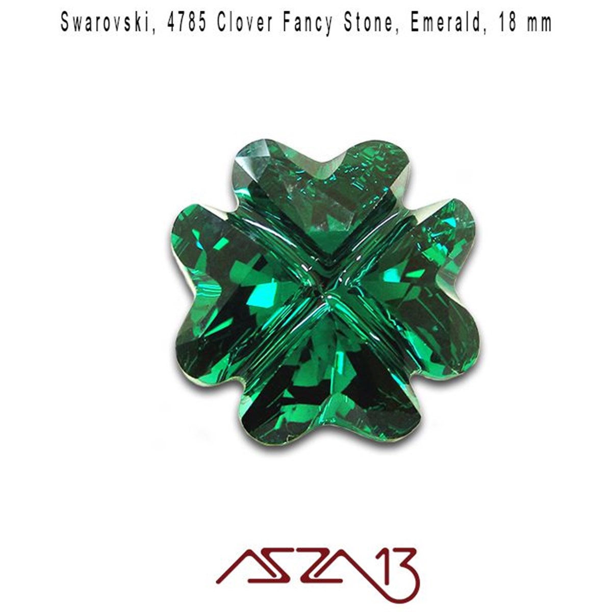 Swarovski Elements Fancy Stone, Kristal Özel TaşSWAROVSKI®  ELEMENTSSwarovskiSwarovski 4785 Emerald (Clover Fancy Stone) 19 mm Taş / 1 Adet