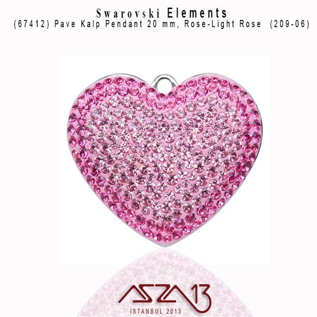 Swarovski Elements ÜrünleriSWAROVSKI®  ELEMENTSSwarovski67412  209 (Rose) 06 (Light Rose) Pave Pendant (Pave Kolye Ucu) 20 mm / Paket İçeriği 1 Adet