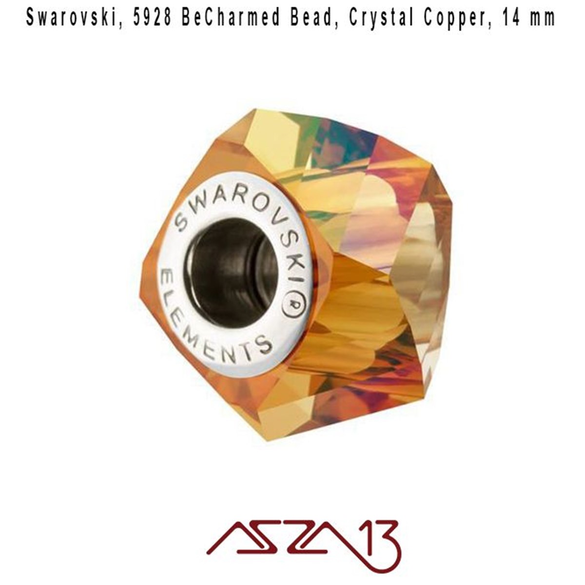 Swarovski Elements ÜrünleriSWAROVSKI®  ELEMENTSSwarovskiSwarovski 5928 Crystal Copper (BeCharmed Helix Bead) 14 mm Pave