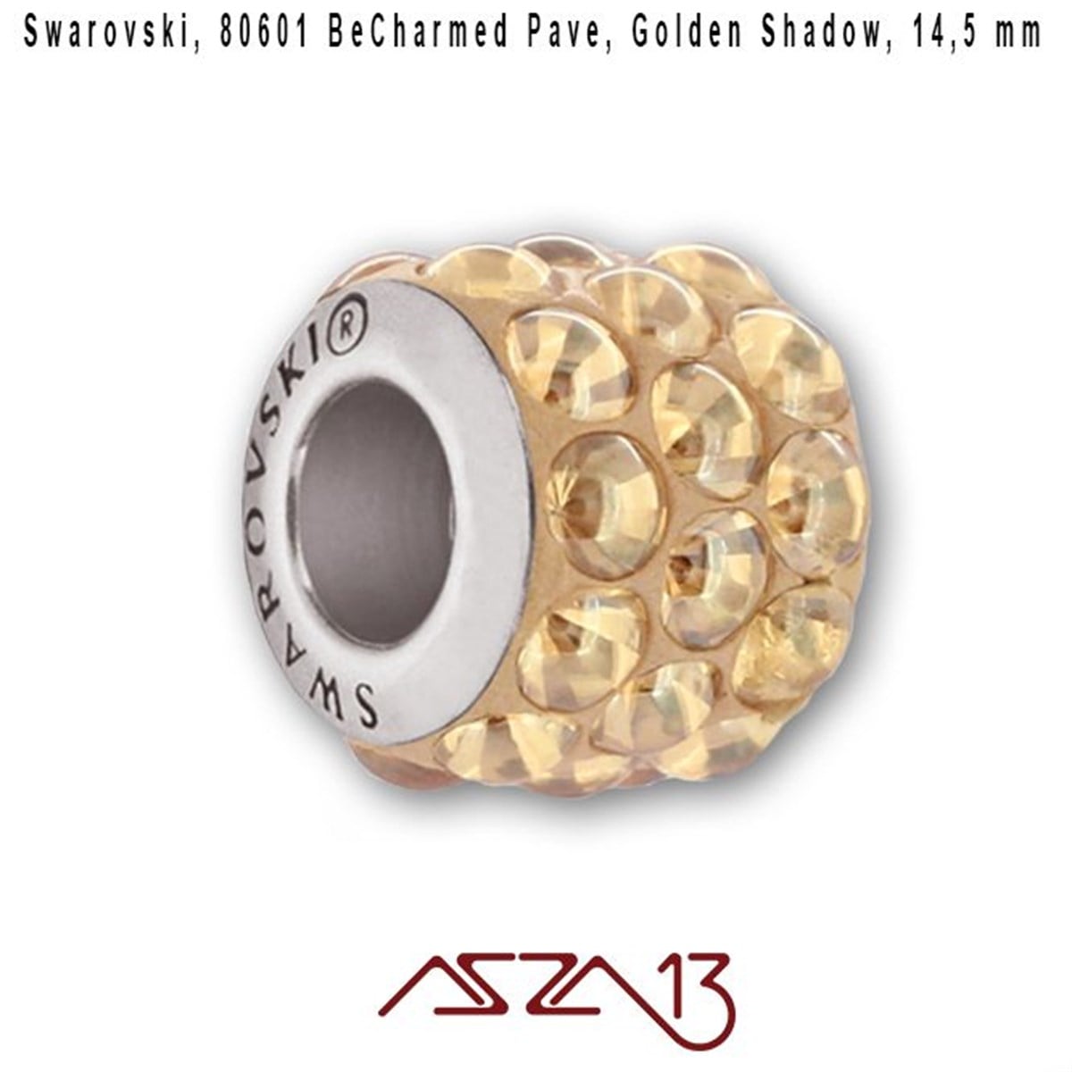 Swarovski Elements ÜrünleriSWAROVSKI®  ELEMENTSSwarovskiSwarovski 80601 Golden Shadow (BeCharmed Pave Cabochon) 10,5 mm Pave