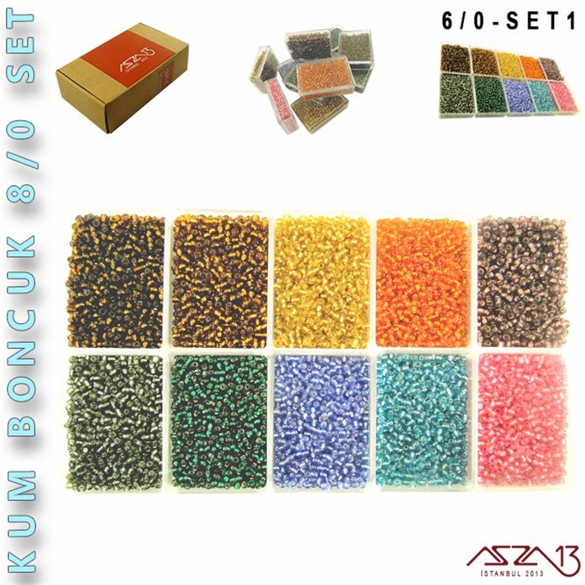 Takı  Malzeme  Kum Boncuk SetiTAKI MALZEMEazza13Kum Boncuk 6/0 (4,1 mm) SET 1