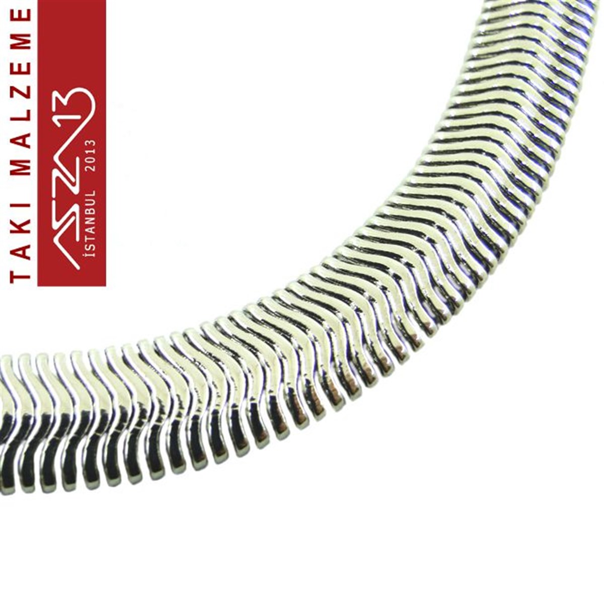 Takı Ana ve Ara MalzemelerTAKI MALZEMEazza13Micron 22K Paladyum Kaplamalı Yassı Yılan 6x2,5 mm Zincir / Paket İçeriği 42 cm