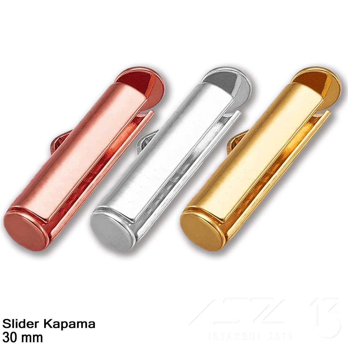 Takı Malzeme / Kapama, Kapsül, Bit, Pin, İğne, Halka / Pres Slider KapamalarKapama, KapsülMarkasız06.Tm.62.Kp.102_AuKapama - Slider 30 mm - Altın, Rose Altın ve Rodyum Kaplama / 2 Adet