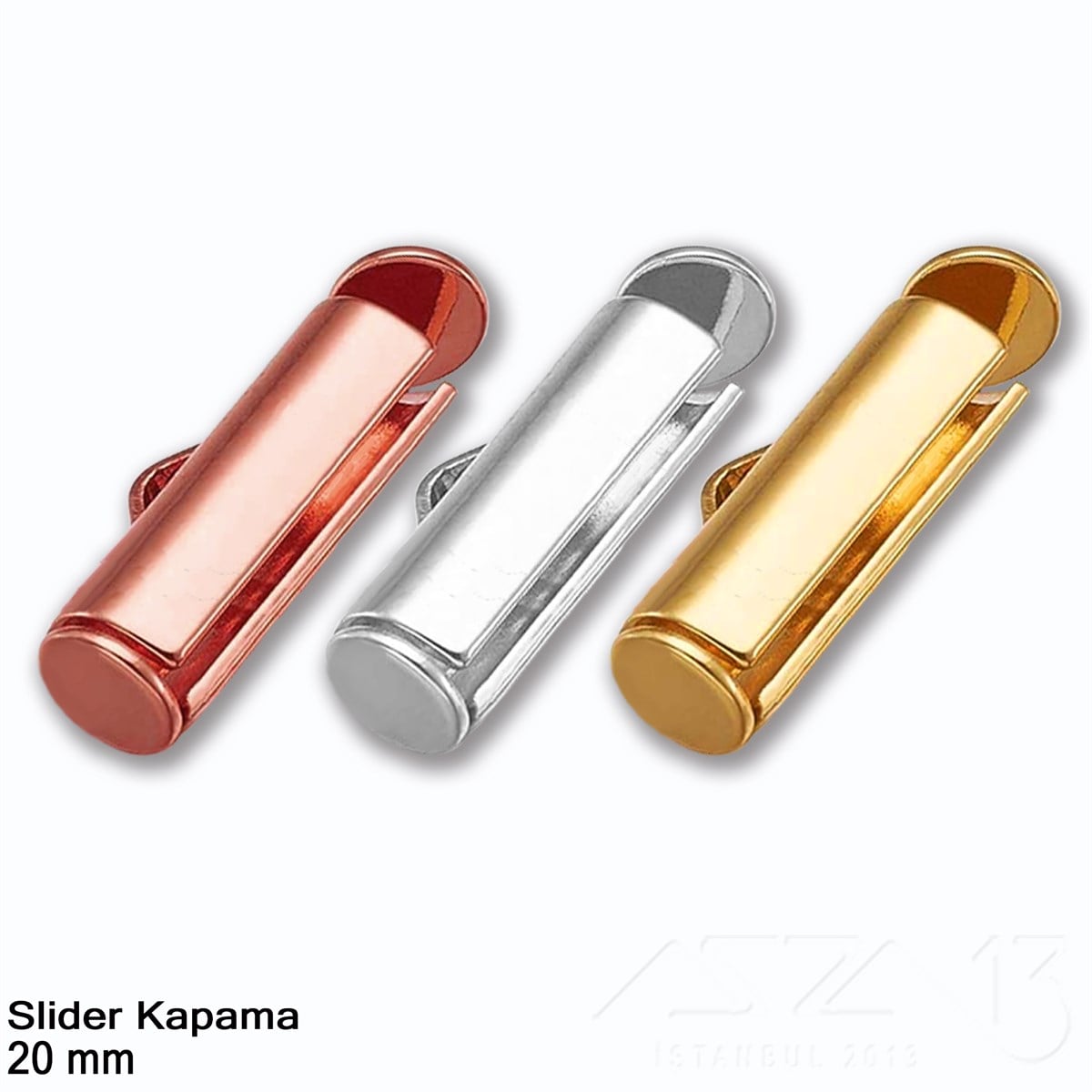 Takı Malzeme / Kapama, Kapsül, Bit, Pin, İğne, Halka / Pres Slider KapamalarKapama, KapsülMarkasız06.Tm.62.Kp.108_AuKapama - Slider 20 mm - Altın, Rose Altın ve Rodyum Kaplama / 2 Adet