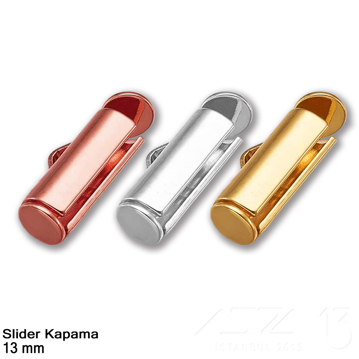 Takı Malzeme / Kapama, Kapsül, Bit, Pin, İğne, Halka / Pres Slider KapamalarKapama, KapsülMarkasız06.Tm.62.Kp.017_AuKapama - Slider 13 mm - Altın, Rose Altın ve Rodyum Kaplama / 2 Adet