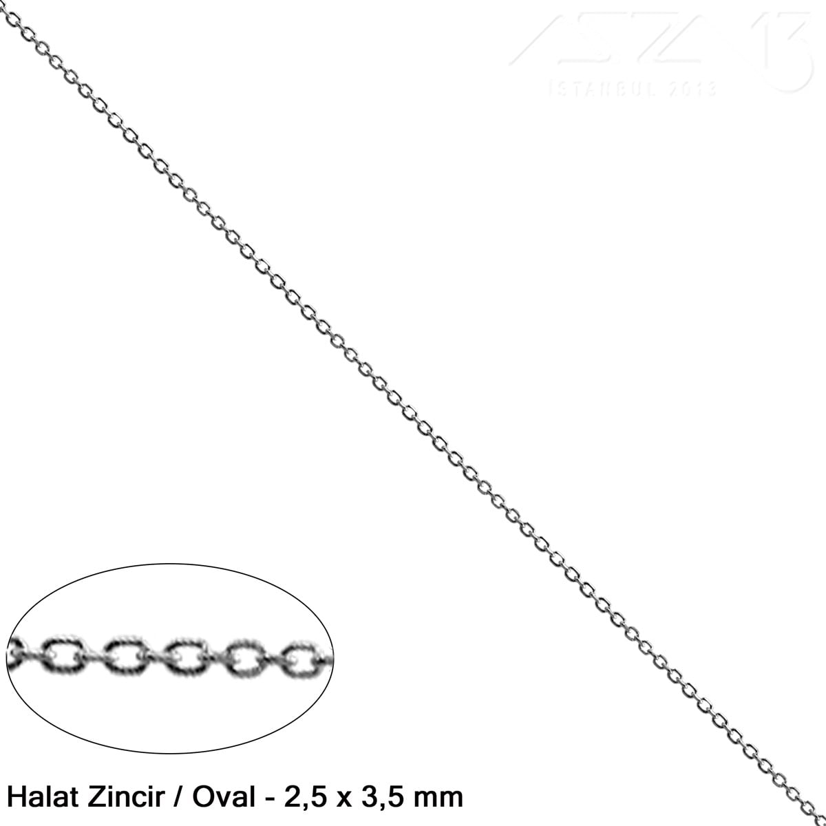 Takı Malzemeleri / Zincir ve Metal Teller / Zincirler / Oval Baklalı Halat ZincirZincirMarkasız06.Tm.63.Zn.02Zincir - Halat Tip - Oval 2,5 mm - Nikel Kaplama / 1 Metre