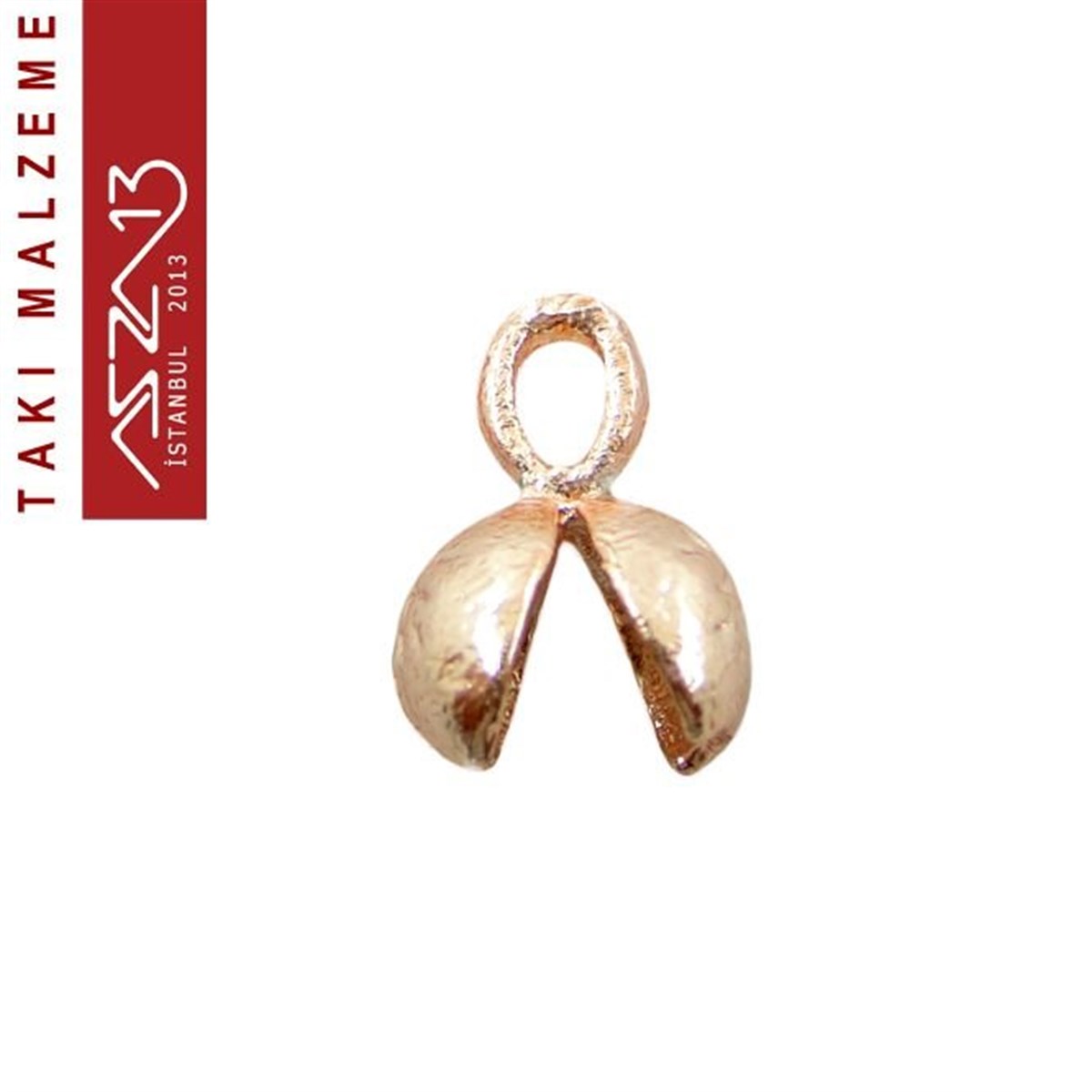 Takı Malzemesi Düğüm KapamaTAKI MALZEMEazza13Rose Altın Kaplamalı 9x4 mm Pirinç Döküm Düğüm Kapama / Paket İçeriği 8 Adet