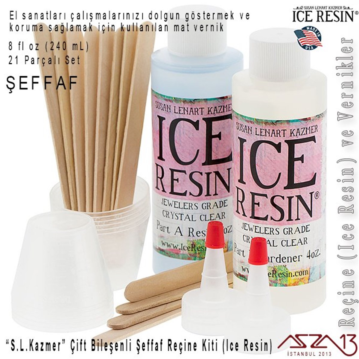 Takı ve Hobi Çalışmaları için Reçineler (Ice Resin)ALET, ARAÇ ve GEREÇSusan Lenart KazmerS. L. Kazmer Çift Bileşenli Reçine Kiti (Ice Resin)
