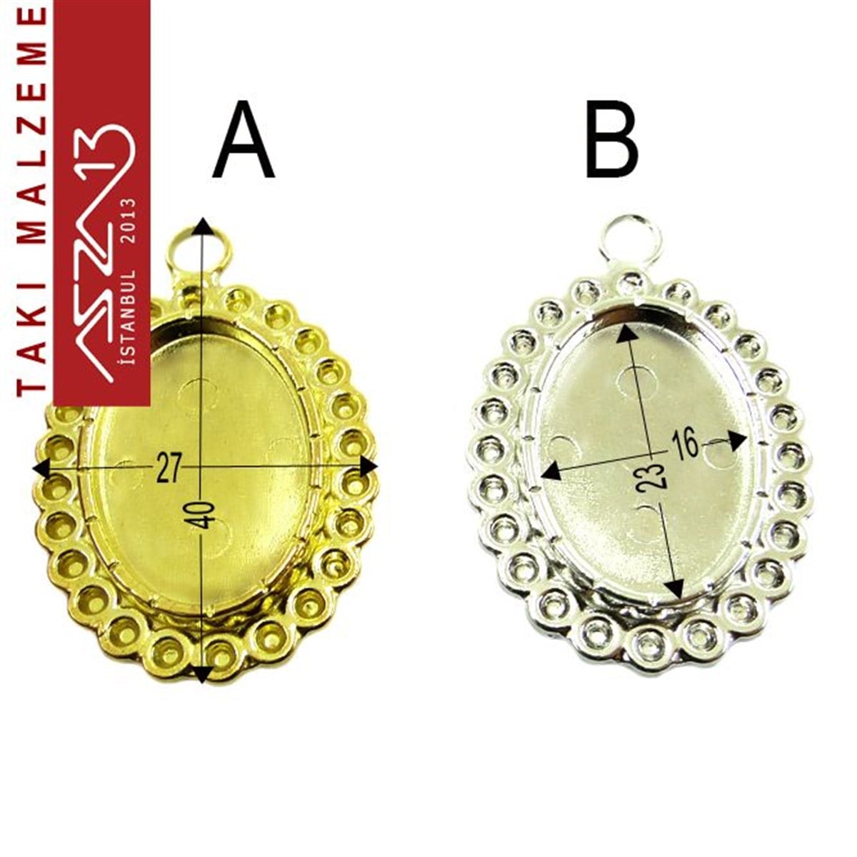 Taş Yuvaları, Montürler, Sıvama MalzemeleriTAKI MALZEMEMarkasızAltın - Gümüş Kaplamalı 40x27 mm Oval Kaboşon Yuva, Taş Ölçüsü 23x16 mm / Paket İçeriği 1 Adet