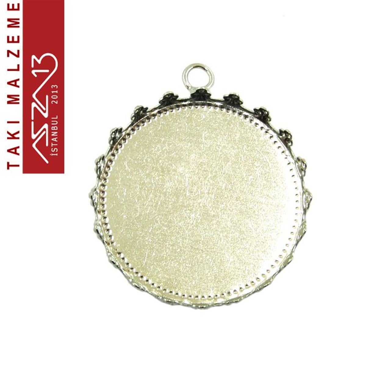 Taş Yuvaları, Montürler, Sıvama MalzemeleriTAKI MALZEMEMarkasızPlatin Kaplamalı 30x26 mm Pirinç Yuvarlak Kaboşon Yuva, Taş Ölçüsü 24 mm / Paket İçeriği 3 Adet