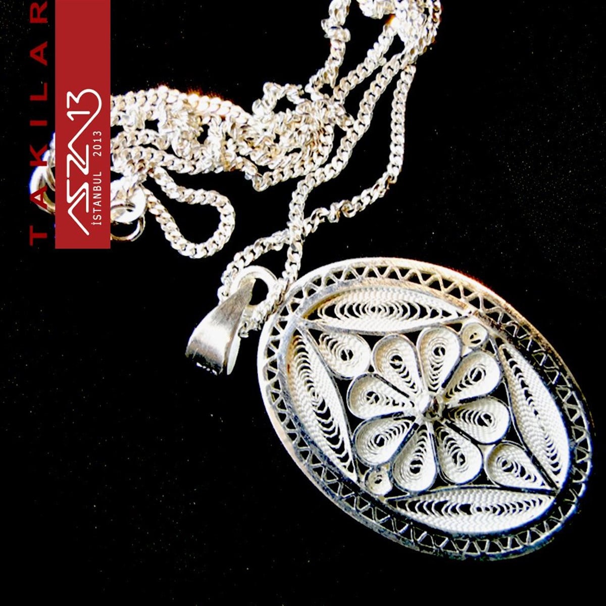 Telkari TakıTAKIazza131,8x2,8 cm Oval 925 Gümüş Telkari Madalyon Kolye