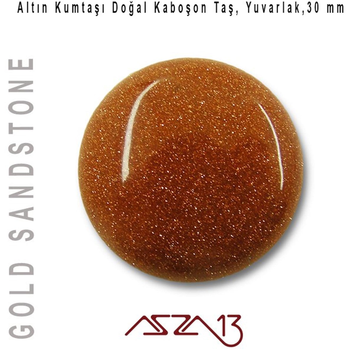 Yarı Değerli Kaboşon Doğal TaşBONCUK ve TAŞMarkasızAltın Kumtaşı, 30 mm, Doğal Taş Kaboşon / Paket İçeriği 1 Adet