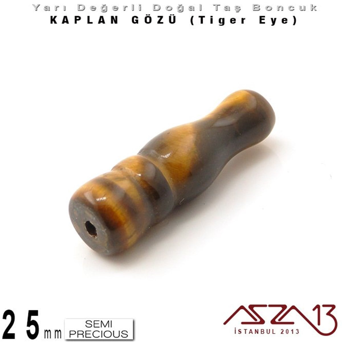 Yarı Değerli Taş BoncuklarBONCUK ve TAŞMarkasız25 mm - İmame - Kahve, Düz Yüzey - Kaplan Gözü (Tiger Eye) / 1 Adet
