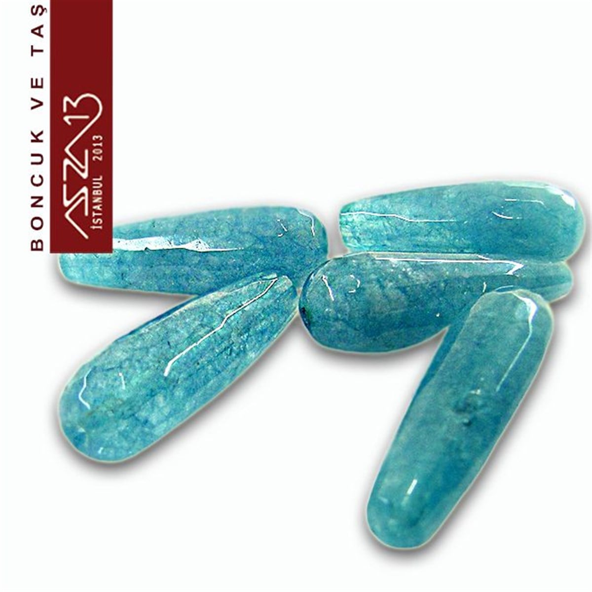 Yarı Değerli TaşlarBONCUK ve TAŞMarkasız5 Adet / 8x22 mm  Damla, Düz Yüzeyli Kuartz (Quartz)