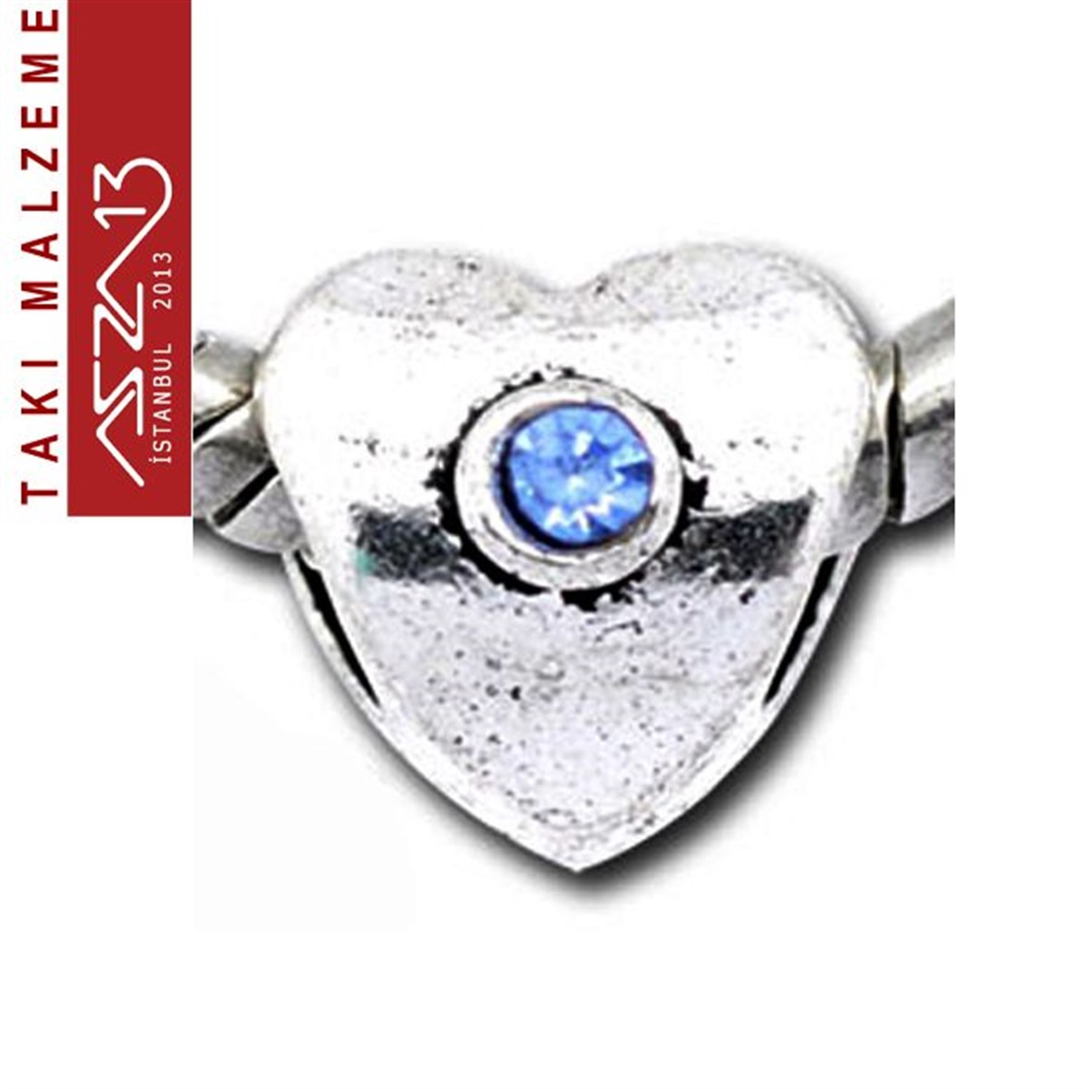 Yarı Mamul Takı MalzemeleriTAKI MALZEMEMarkasızAntik Gümüş Kaplamalı 10x9 mm Safir Kristal Taşlı Charm Kalp Boncuk / Paket İçeriği 1 Adet