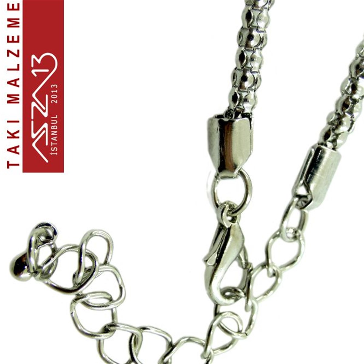 Zincirler, Metal Kaplamalı TellerTAKI MALZEMEMarkasızNikel Kaplama 3,5 mm Fener Örgü 45 cm Uzunluğunda Klipsli Kolye Zinciri  / Paket İçeriği 1 Adet