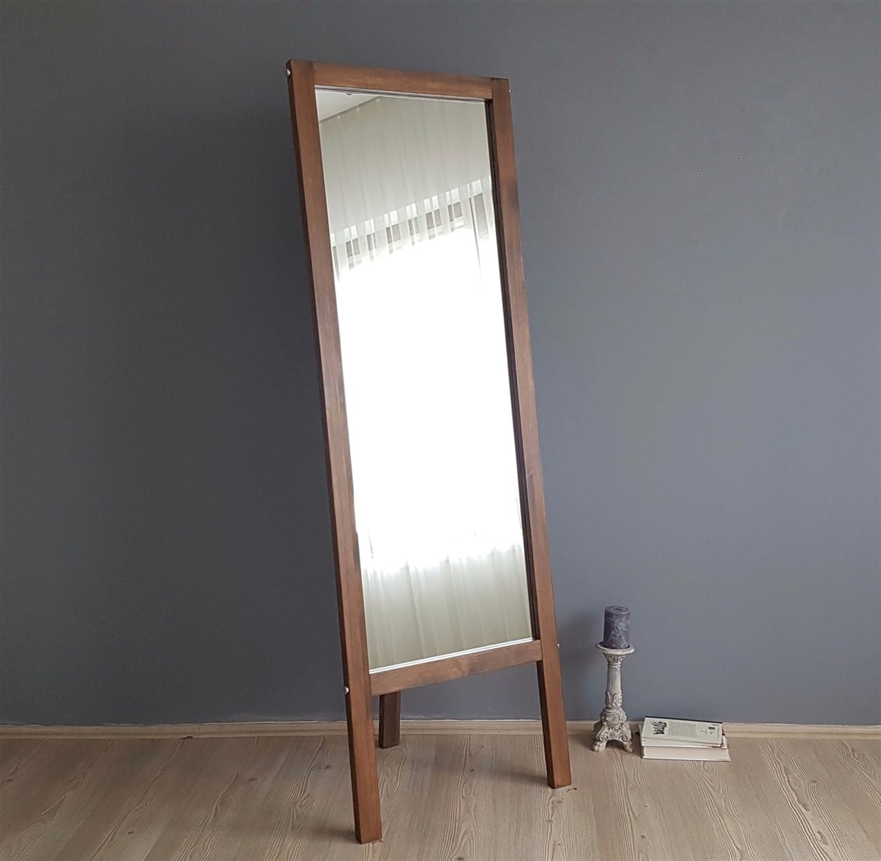 NEOstill - Ahşap Ayaklı Boy Ayna 55x170 cm A43