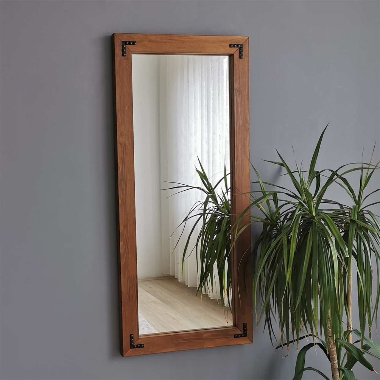 NEOstill - Ahşap Ceviz Boy Aynası 50x110