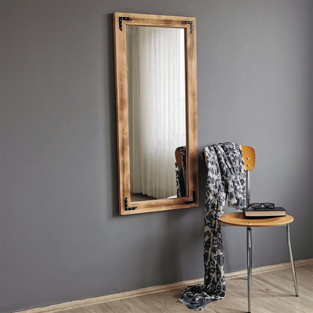 NEOstill - Ahşap Eskitme Boy Aynası 50x110
