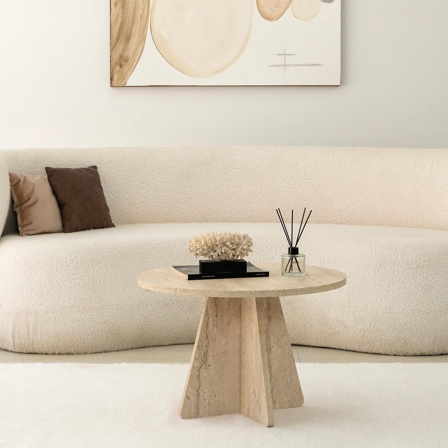 NEOstill - Mushroom Sehpa / Traverten Desen