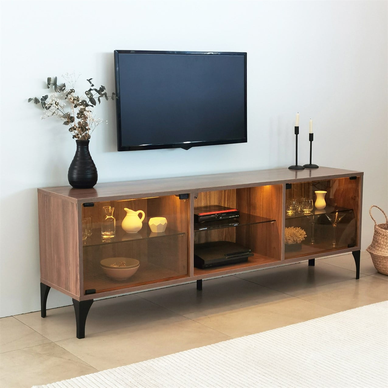 NEOstill - Olympos Tv Sehpası Led Işıklı / Ceviz