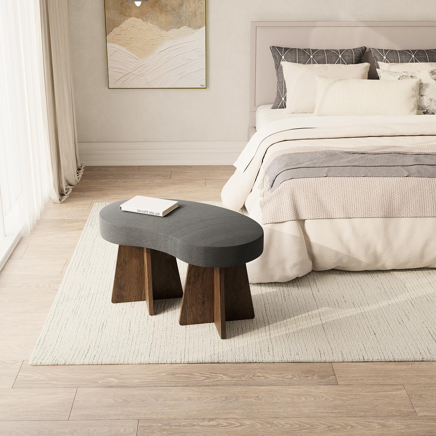 NEOstill - Zen Puf / 70x40 - Antrasit - Ceviz
