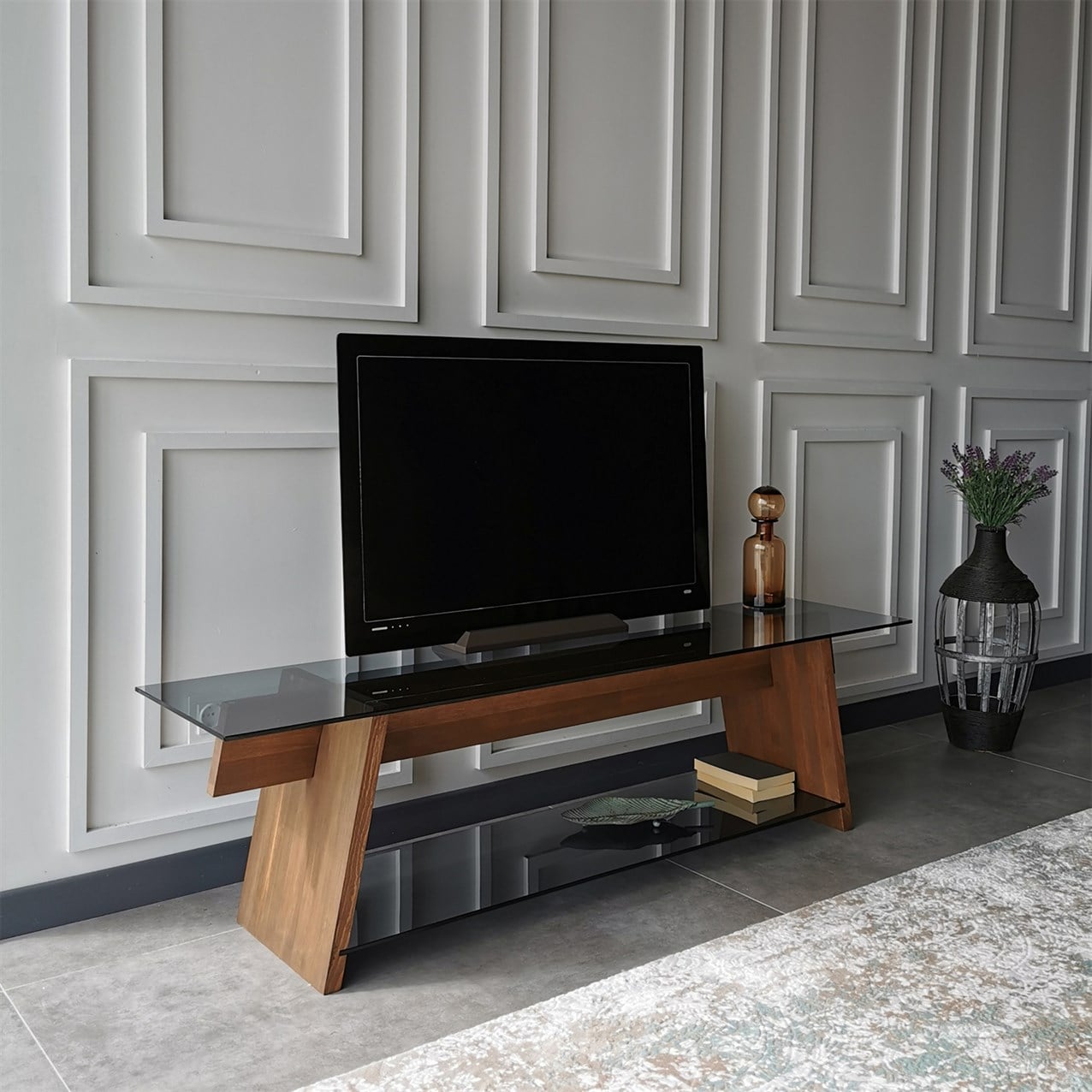 NEOstill - Ahşap TV Sehpası Woodn Glass TV201