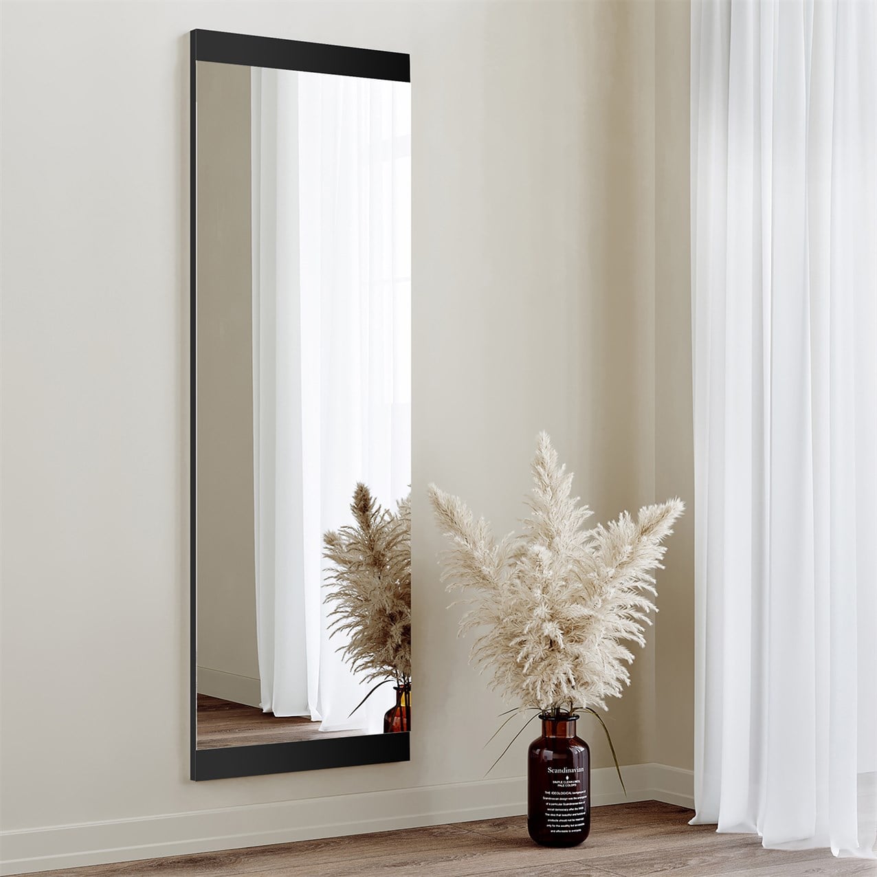 NEOstill - Boy Aynası Dekoratif Basic Siyah 40x120