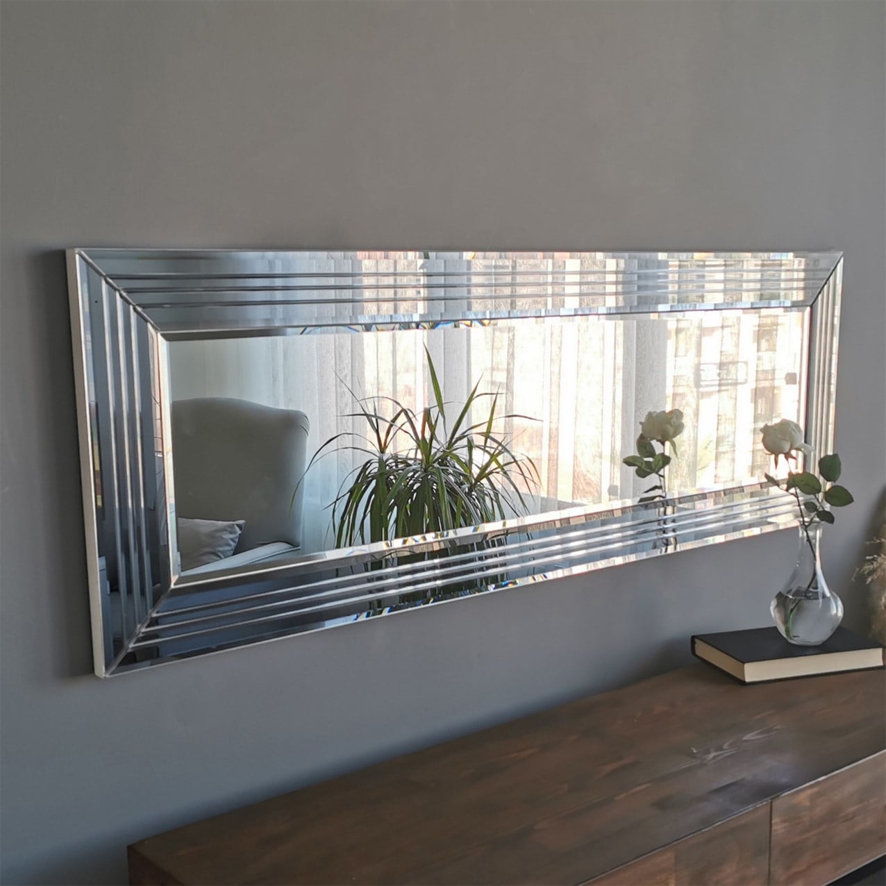 NEOstill - Füme Kenar Dekoratif Ayna 120x40 A302y