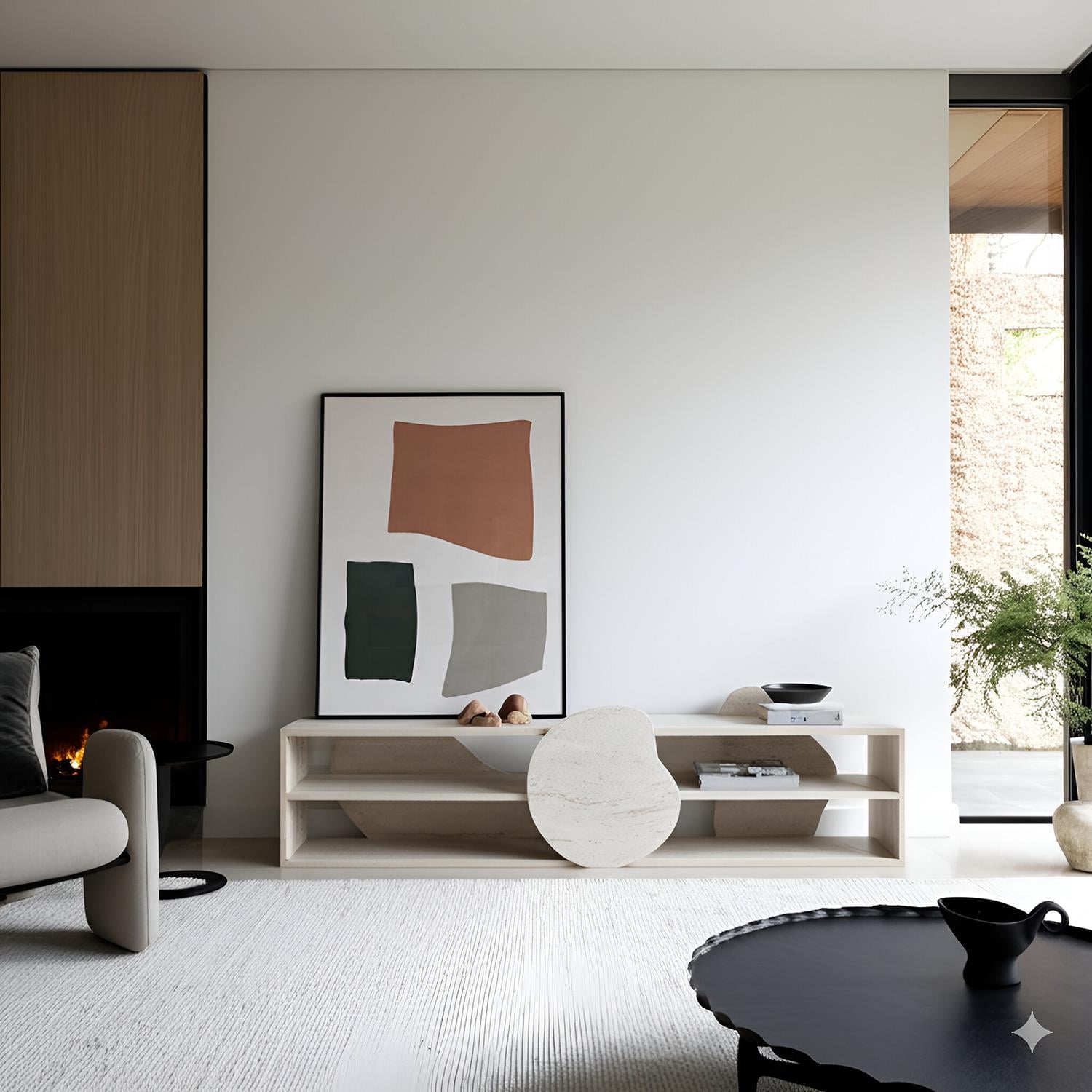 NEOstill - Fluida Tv Sehpası Traverten Desen/180cm