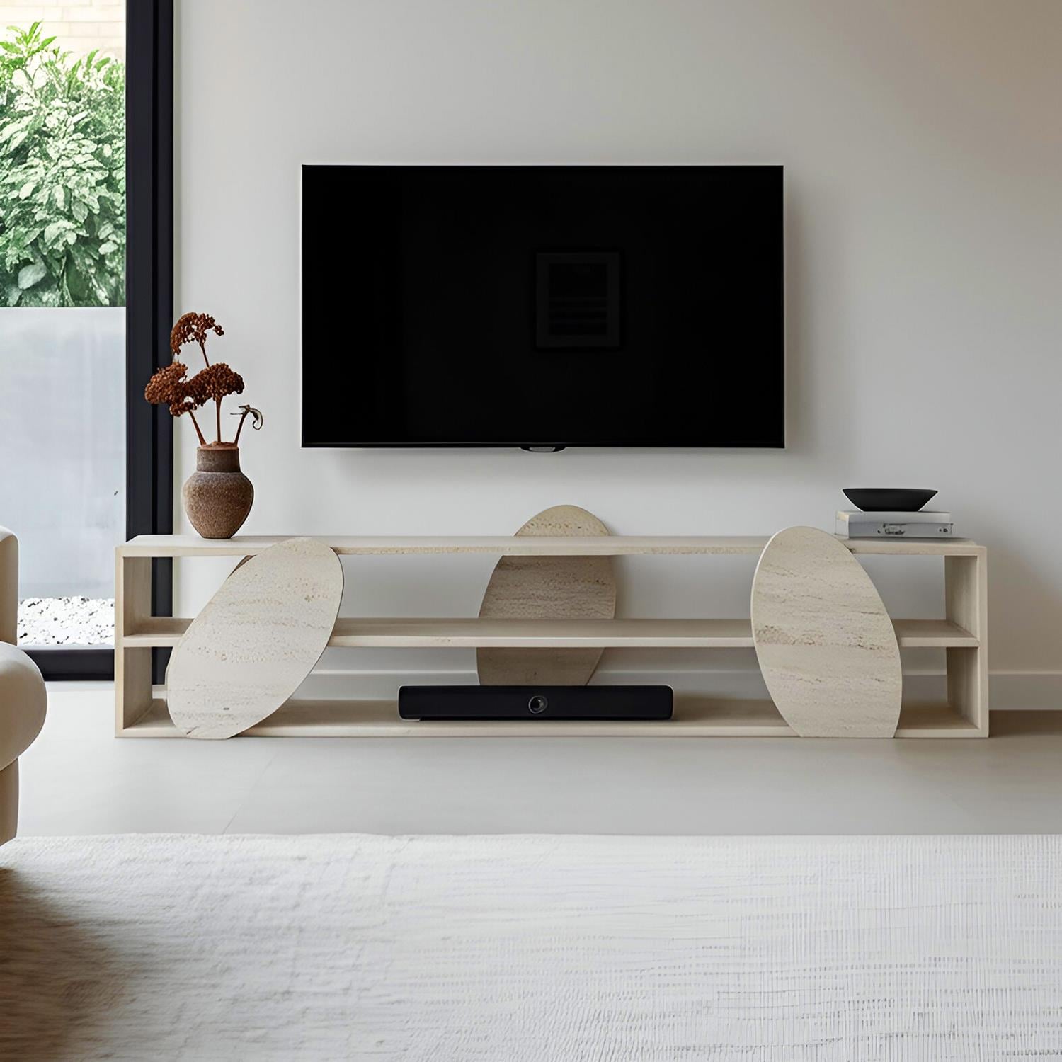 NEOstill - Leaf Tv Sehpası Traverten Desen /180 cm