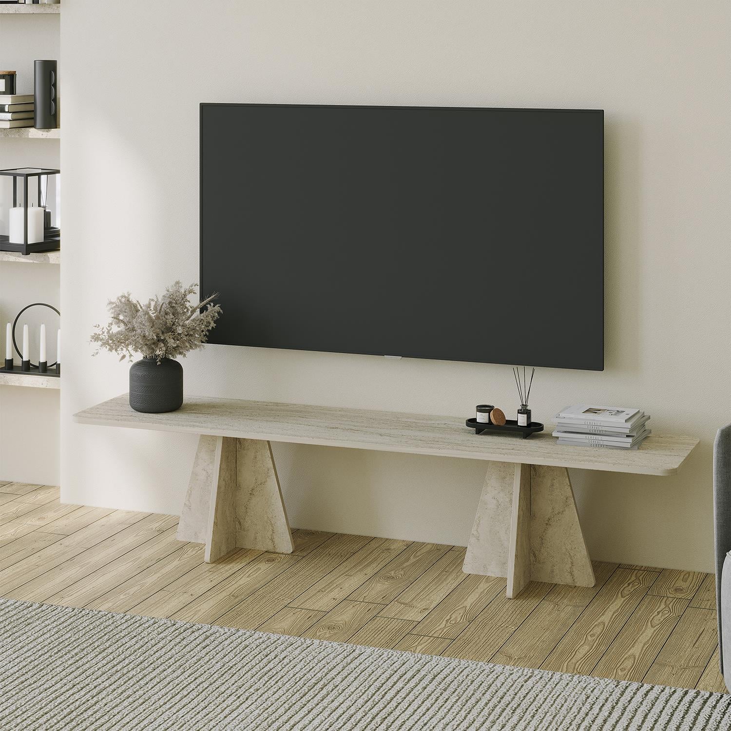 NEOstill - Mushroom Tv Sehpası / Traverten Desen