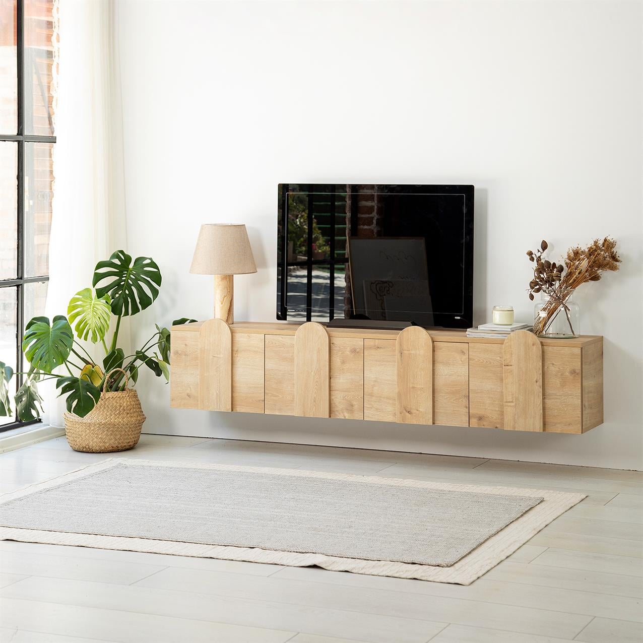 NEOstill - New Line Duvar Tv Ünitesi / Meşe Renk