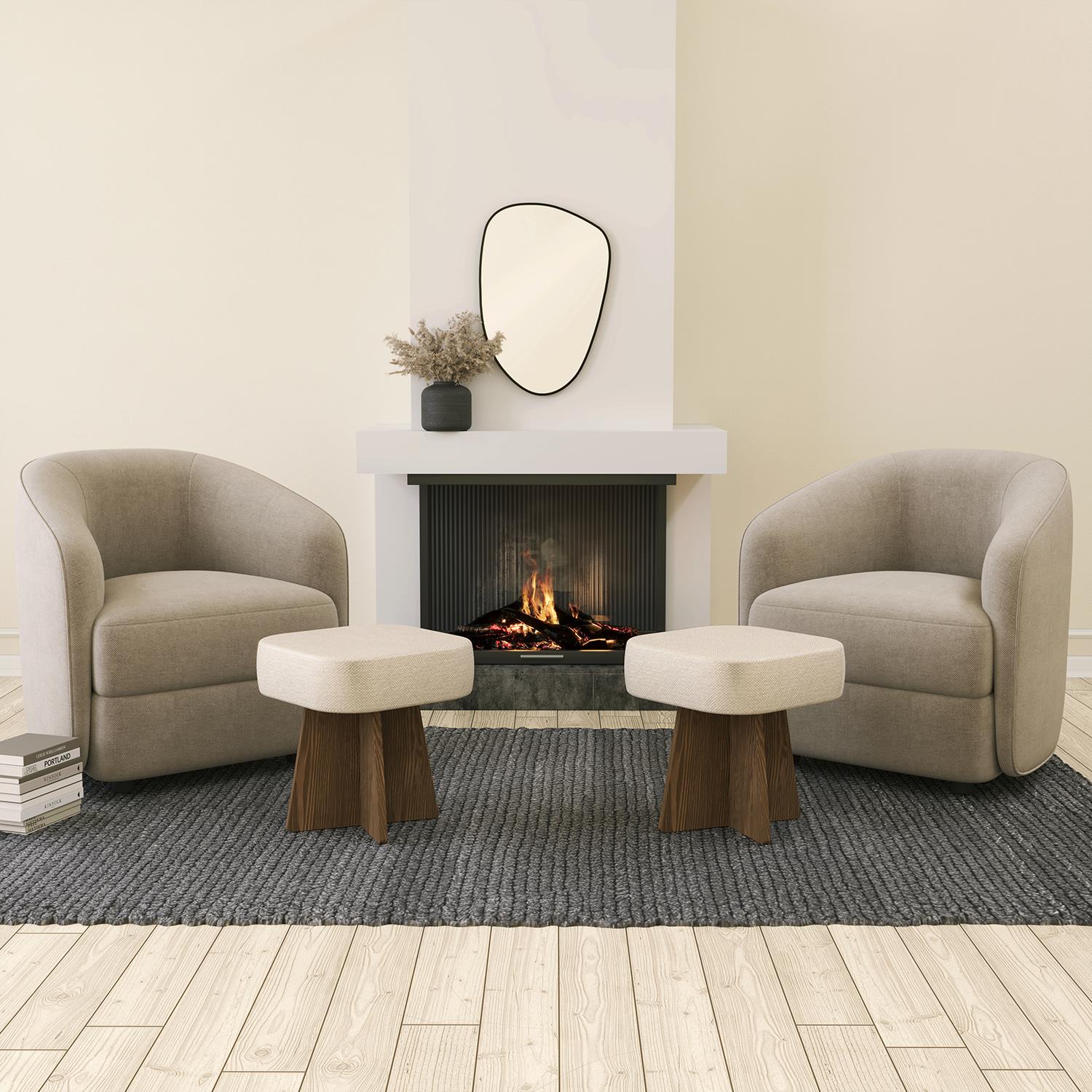 NEOstill - Zen Puf / 40x40 - Bej - Ceviz