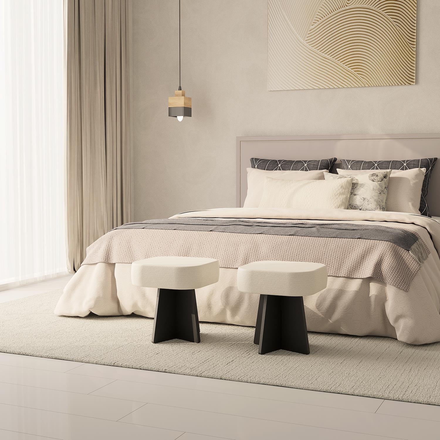 NEOstill - Zen Puf / 40x40 - Bej - Siyah