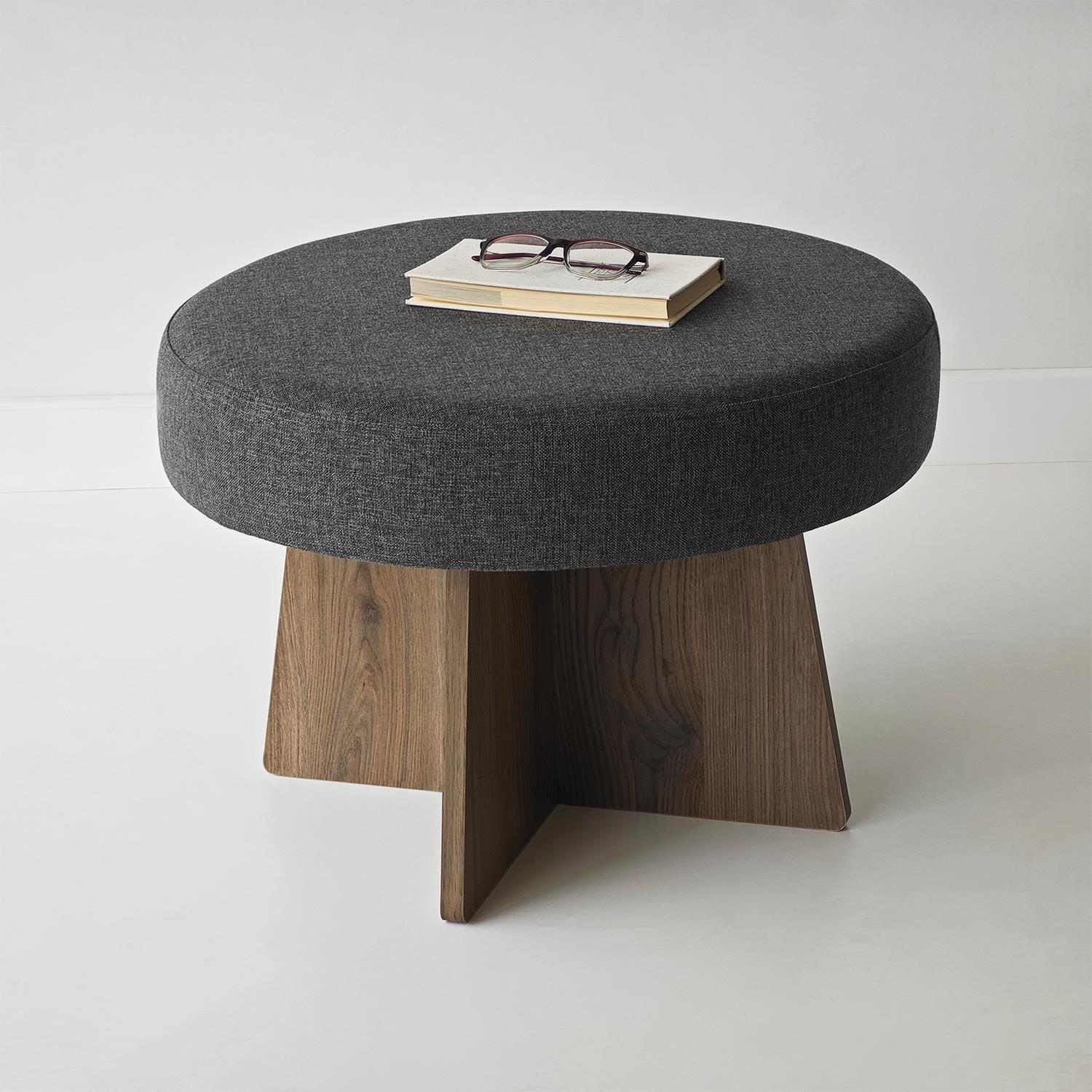 NEOstill - Zen Puf / 60 cm - Antrasit - Ceviz