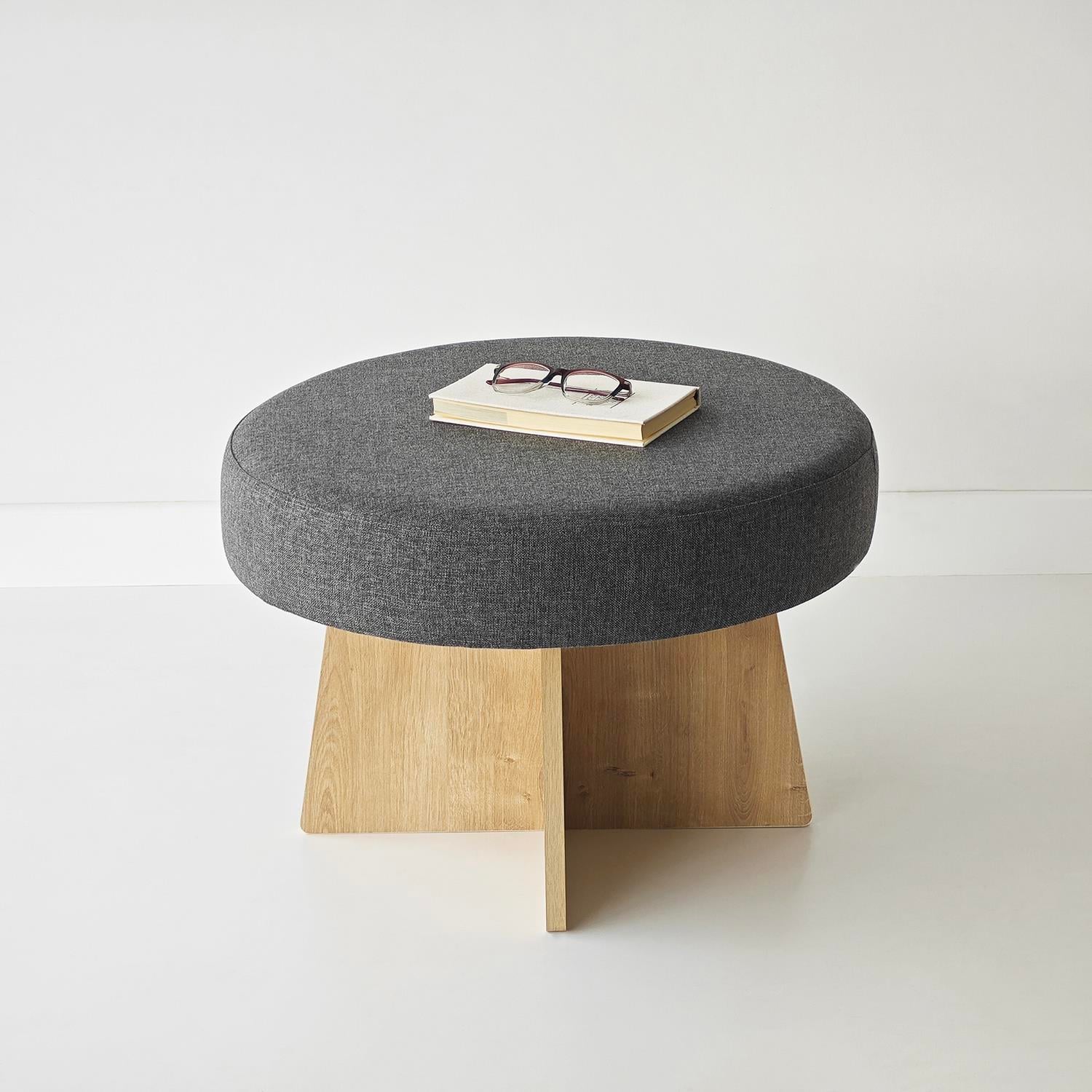 NEOstill - Zen Puf / 60 cm - Antrasit - Meşe
