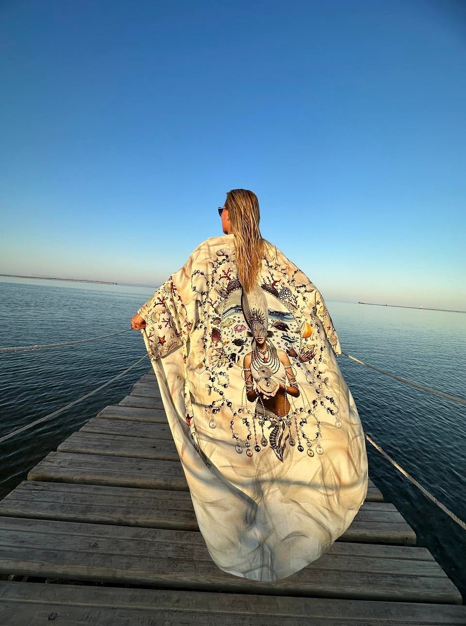 410608 Deniz Kabuklu Kimono