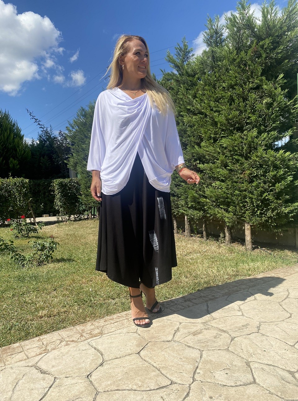 410721 VİSKON KUMAŞ SONSUZLUK BLUZ BEYAZ