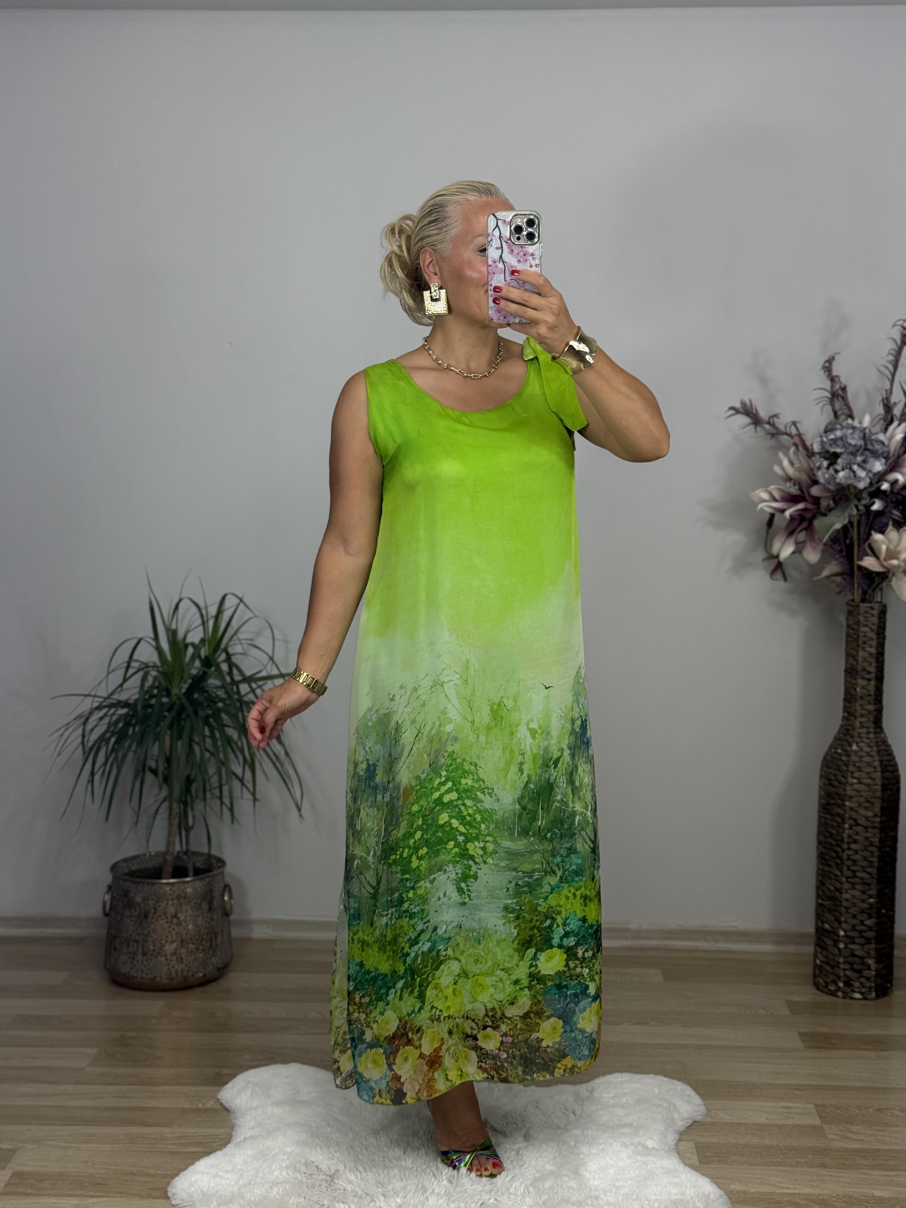 534 Omuz Detaylı İtalyan İpek Elbise