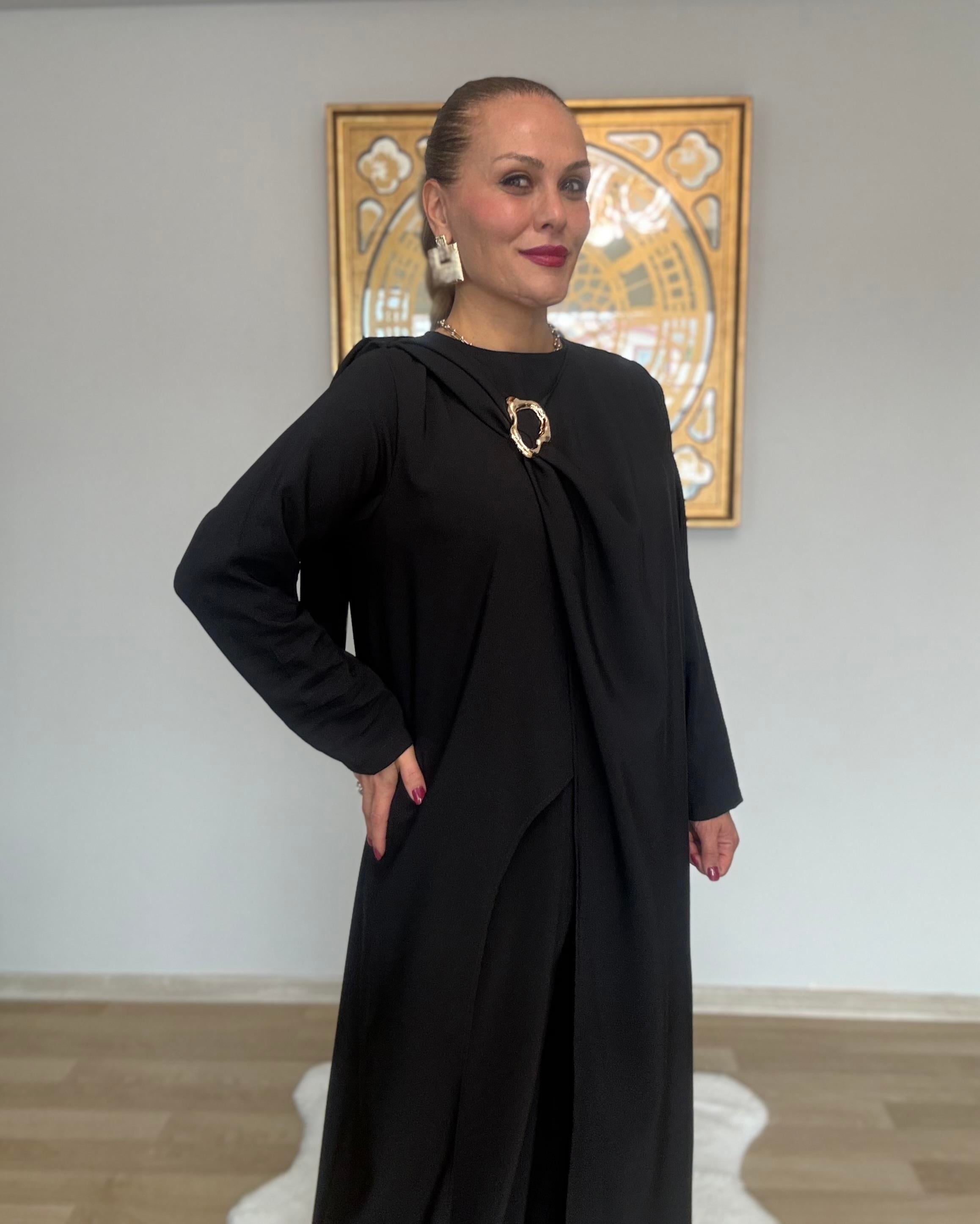 599 Toka Detaylı Pantolon Bluz 2'li Takım